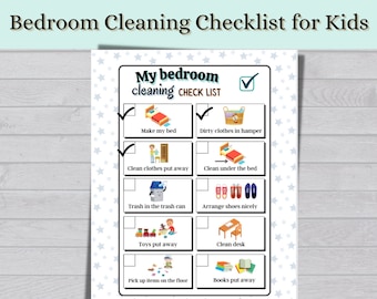 Bedroom Cleaning Checklist for Kids,  Kids Clean Room Checklist