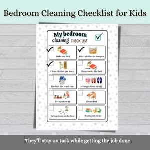 Bedroom Cleaning Checklist for Kids,  Kids Clean Room Checklist