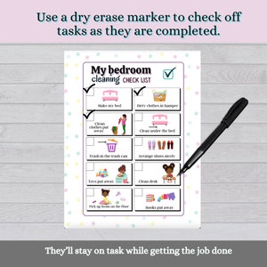Bedroom Cleaning Checklist for Kids - Etsy
