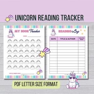 Unicorn Reading Log, Kids Reading Log, Summer Reading Tracker, Book Tracker, Summer Reading Log, Reading Log for Kids, Printable reading log