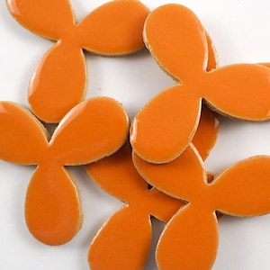 Atomic Orange Fans handgefertigte Keramikfliesen für Mosaikdesign.