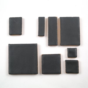 Charcoal Grey Rectangles handmade ceramic tiles for mosaic design.