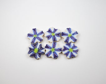 Violet Charm Petunia Flower handmade ceramic tiles for mosaic design.