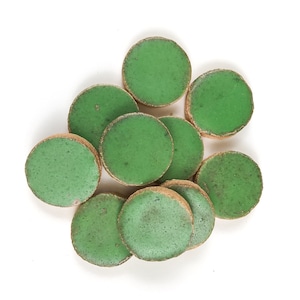 Victoria Green Circles handmade ceramic tiles for mosaic design.