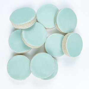 Bermuda Green Circles handmade ceramic tiles for mosaic design.