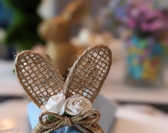 WINGFISH Easter Bunny Napkin Rings Set Of 12 Handmade Cute Rabbit Ear