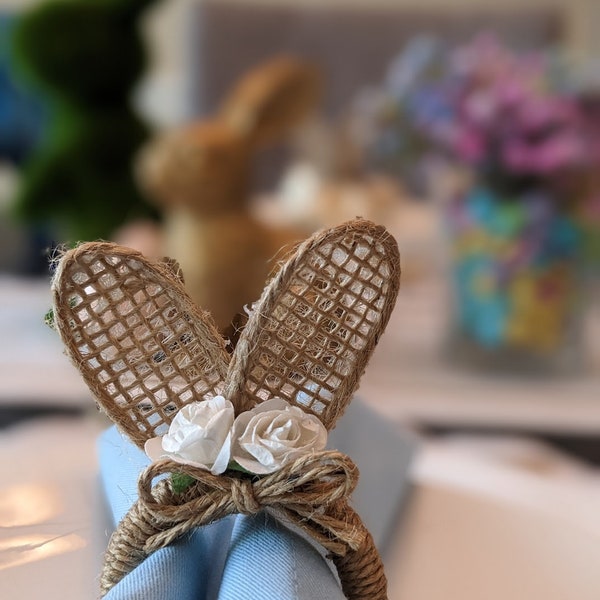 Easter bunny ears napkin ring - Easter bunny ears - Easter decoration - bunny ears napkin ring - Easter napkin ring - bunny napkin ring