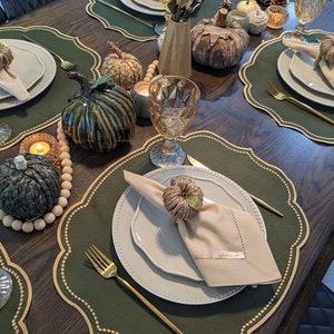 Green and Gray Placemat: Double Sided Waterproof Polyester Tablemat
