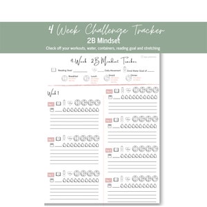 2B Mindset 4-week Wellness Tracker - Etsy