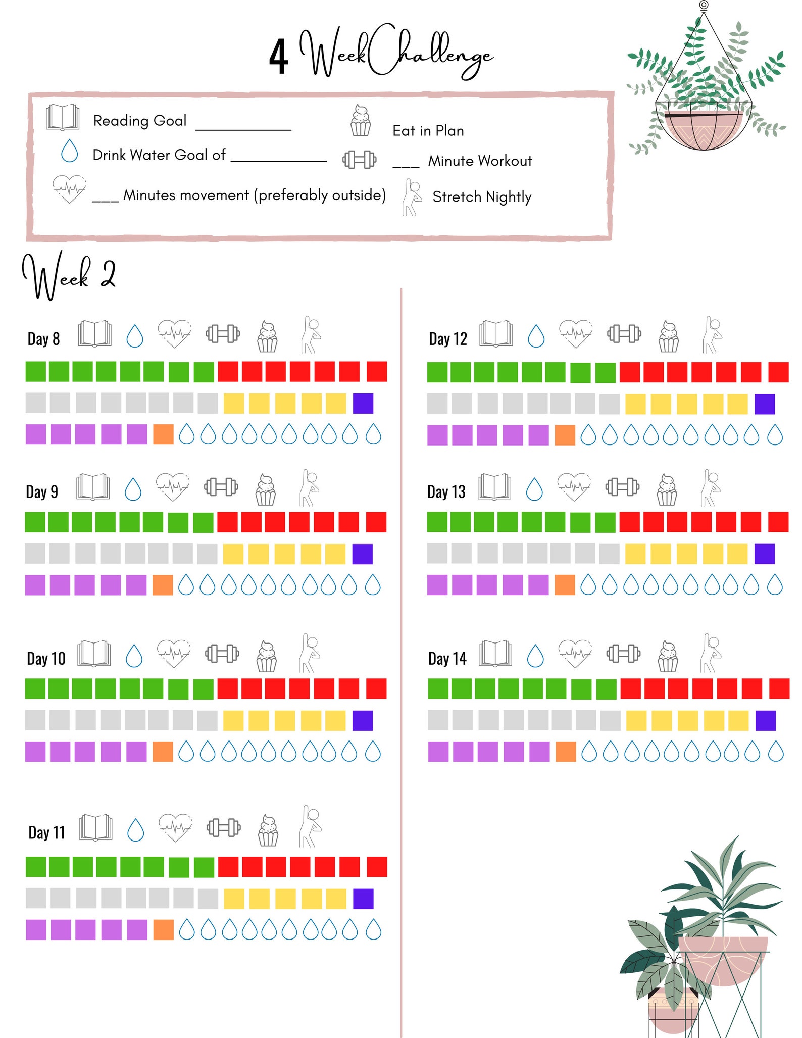 Plan F 4 Week Ultimate Portion Fix Challenge Tracker Etsy