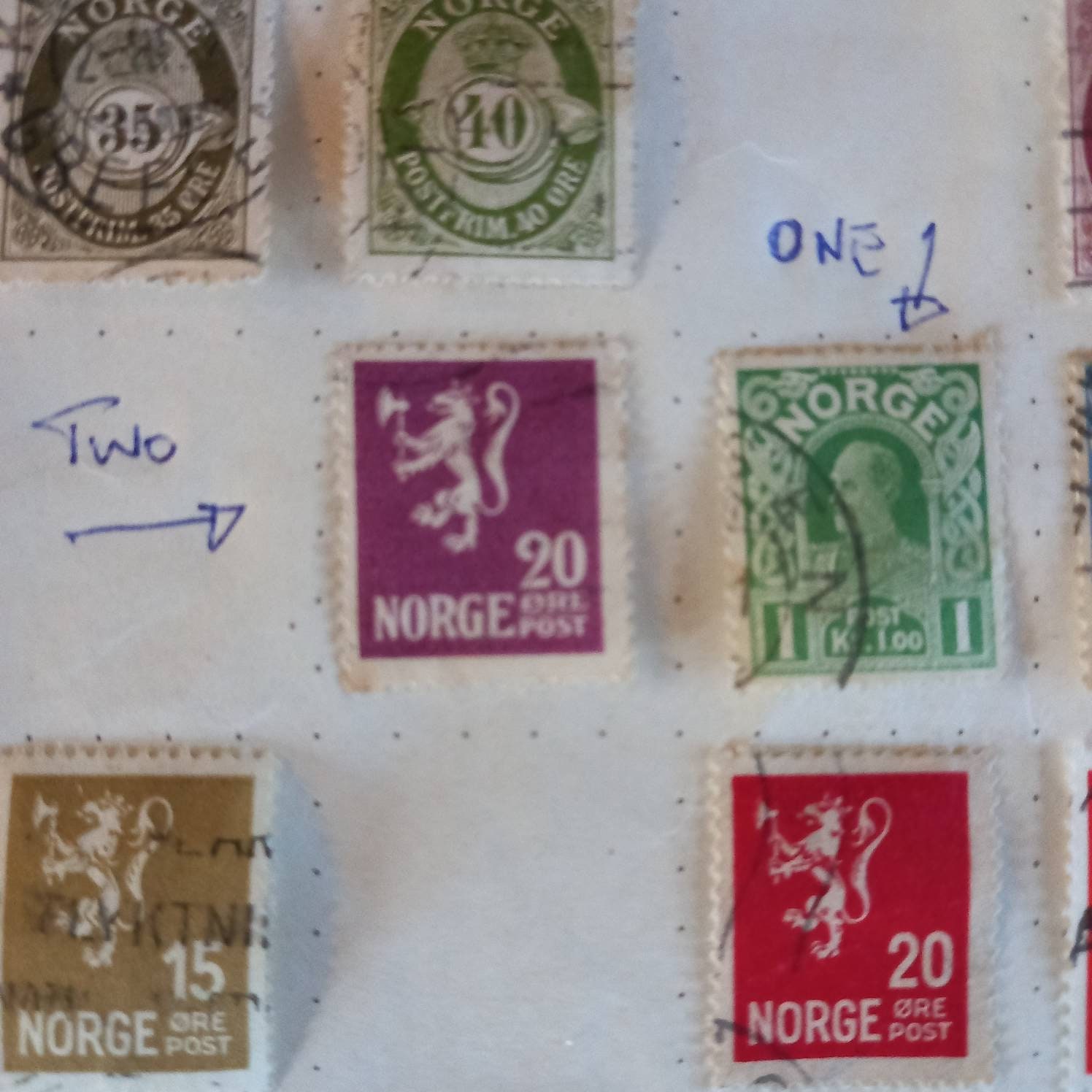 Rare Norway stamps x2. See photos stamps one and two. Etsy
