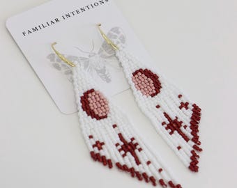Blood Moon & Stars Valentines Beaded Earrings (READ BEFORE BUYING) | Boho Hippy Whimsy