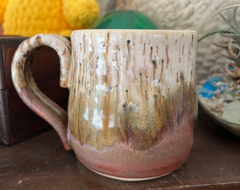 Cream and Copper Stoneware Mug