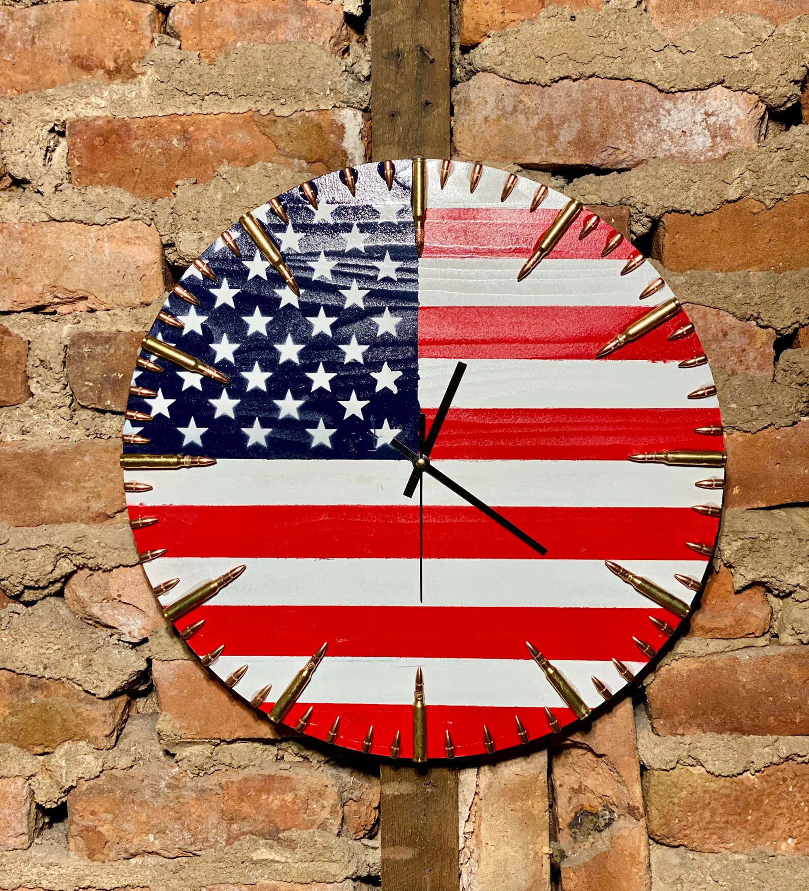 Handmade Wooden American Flag Bullet Clock/ US Flag Clock Etsy