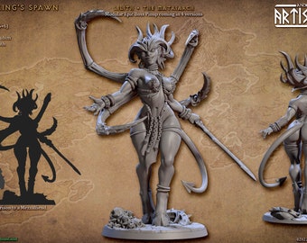 Lilith the Matriarch, Demon King Spawn, Artisan Guild July 22, 32 mm Scale, for Tabletop, Dungeons and Dragons, Frostgrave and RPG