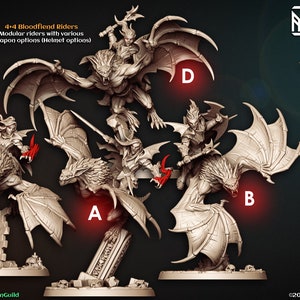 Bloodfiend Riders, The Bloodhunt, Artisan Guild, 32 mm Scale, Tabletop, Dungeons and Dragons, Frostgrave and RPG
