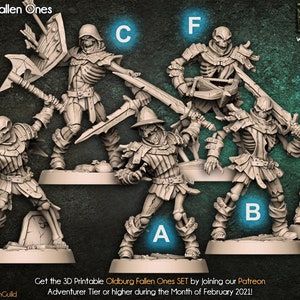 Old Burg Fallen Ones, Artisan Guild, 32 mm Scale, Tabletop, Dungeons and Dragons, Frostgrave and RPG