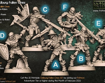 Old Burg Fallen Ones, Artisan Guild, 32 mm Scale, Tabletop, Dungeons and Dragons, Frostgrave and RPG