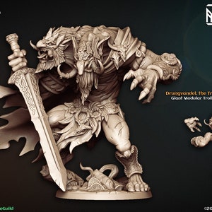 Drungvandel the Troll King, Artisan Guild, 32 mm Scale, Tabletop, Dungeons and Dragons, Frostgrave and RPG