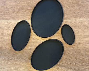 Tabletop Oval Insert Bases printed from PLA, 60x35 75x42 90x52 105x70 120x92 170 x 105 mm Cavalry