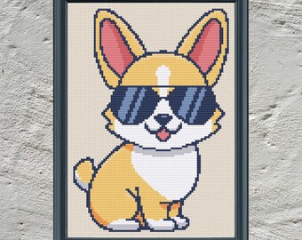 Dog in Shades Cross Stitch Pattern