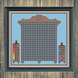 Bookcase Temperature SAL Cross Stitch