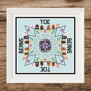 Toe Beans Sampler Cross Stitch Pattern