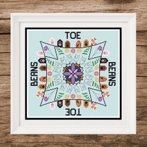 Toe Beans Sampler Cross Stitch Pattern