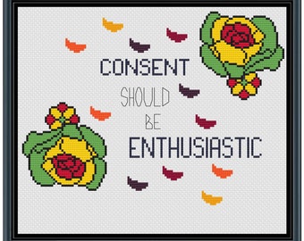 Consent Cross Stitch Pattern