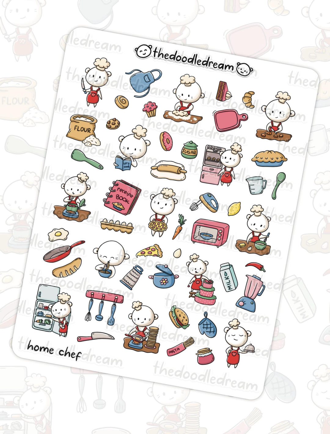 Cooking Sticker Chef Kawaii Home Chef Planner Stickers, Cooking Doodles - Etsy