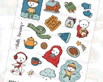 Warm and Cozy | Kawaii Stickers for Planners - Etsy