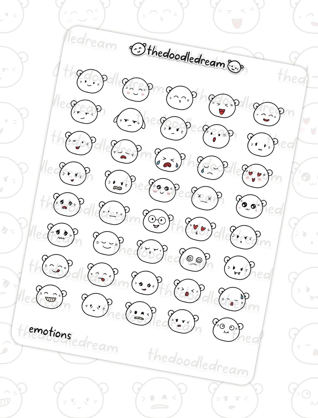 Emotions Planner Stickers, Kawaii Mood Tracker Doodles - Etsy UK