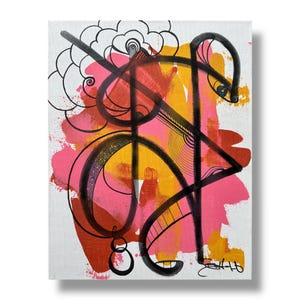 046 acrylic and ink abstract