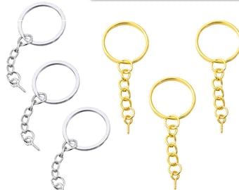 DIY Key Chain Sets , 25mm Keychain Ring , Jump rings, Silver Color Plated, DIY Keychain