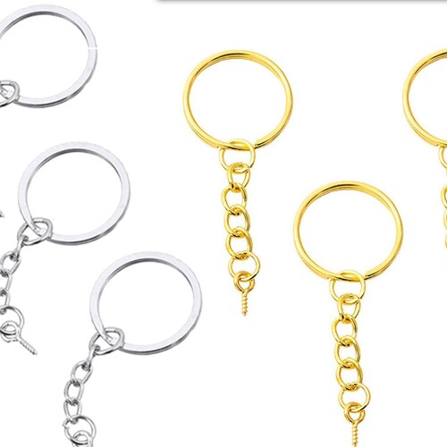 DIY Key Chain Sets 25mm Keychain Ring Jump Rings Silver Etsy