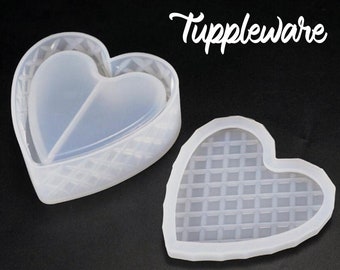 Resin Silicone Heart Box Mold, Silicone Box Molds, Jewelry Box Molds with Lid, Trinkets Box Mold