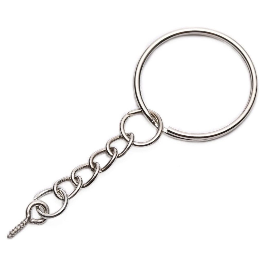 Personalized 100Pcs Round Keychains Attachment Keyring Keychain Split Jump  Rings Bulk Ring DIY Jewelry Key Chain Craft for Women Men Key Chain  Accessories (Size : 25mm) 