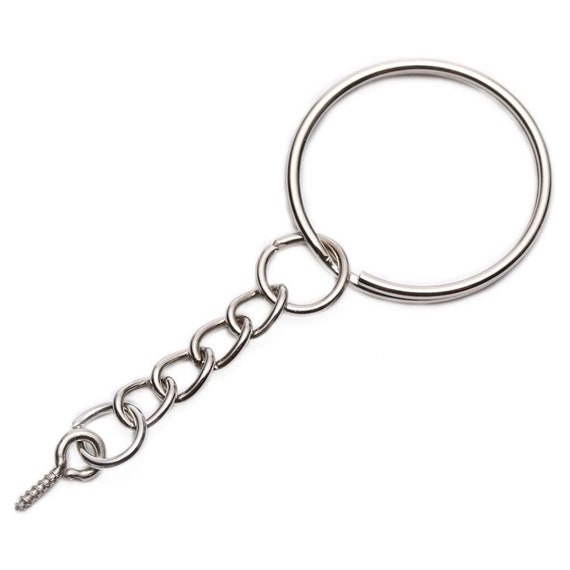 EXCEART 50pcs Key Ring Key Holder Keychain Key Chain Rings for Crafts  Keyrings Bulk Split Rings for Jewelry Making Retro Keyrings Stainless Steel