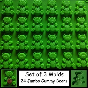 Molde de Ursinho de Goma - Molde de Urso Jumbo - 24 Ursinhos de Goma