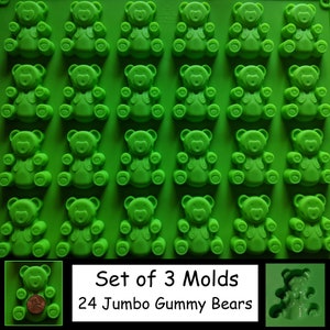 Gummy Bear Mold - Jumbo Bear Mold - 24 Gummy Bears ( Set of 3 )