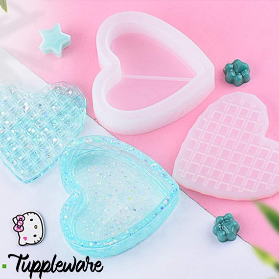 4 Pack Box Resin Molds Jewelry Box Molds Heart Shape /hexagon