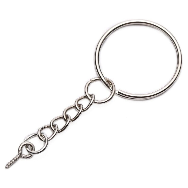 DIY Key Chain Sets 25mm Keychain Ring Jump Rings Silver Etsy
