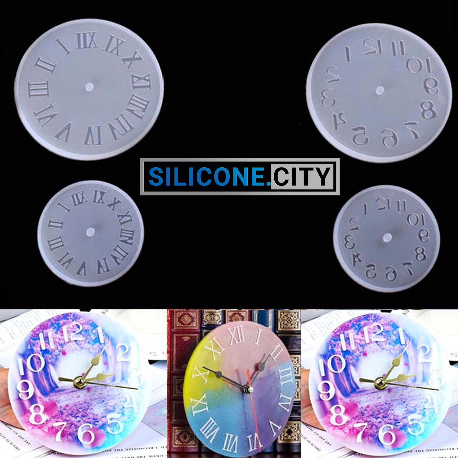 Resin Clock Mold Roman Numerals Clock Silicone Mold for Etsy