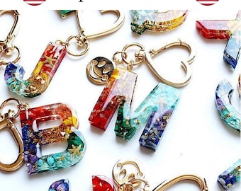 DIY Resin Jewelry Casting Silicone Molds Keychain Reverse Letter Resin Mold