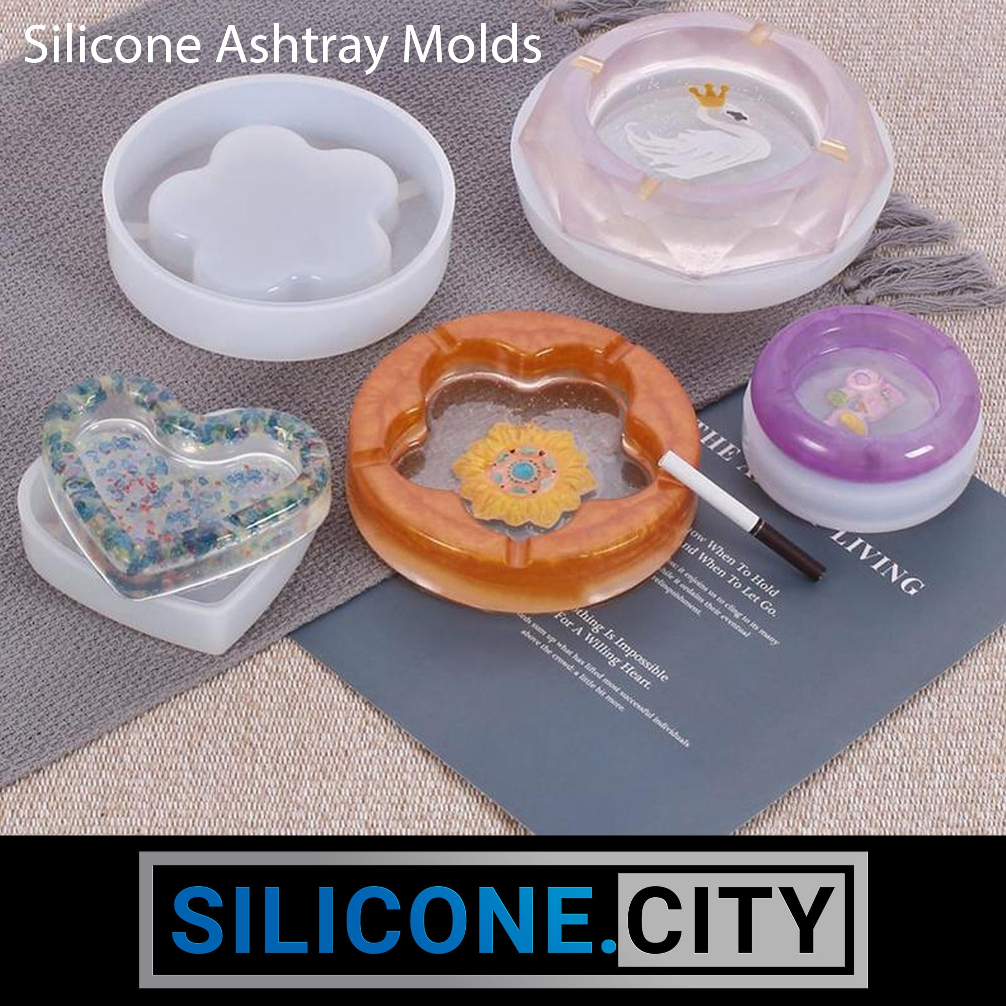 Smoke Set Silicone Mold, Ashtray Resin Molds, Rolling Tray Mold Resin,  Grinder Resin Mold, Maintenance Box Mold, DIY Craft Casting Tray 