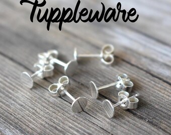 Clous d'oreilles plats en acier inoxydable hypoallergéniques | Accessoires de bijoux DIY en argent, or et or rose
