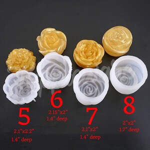 Silicone Rose Mold - Silicone Flower Mold - Resin Mold - Chocolate Mold Candy Mold - Flower Candle Melt Mold - Flower Candle Mold image 3