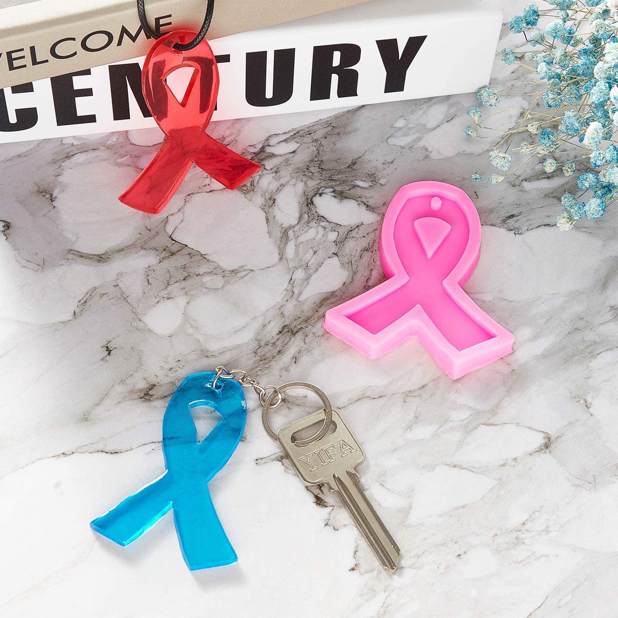 Silicone Ribbon Mold Breast Cancer Ribbon Keychain Mold Etsy