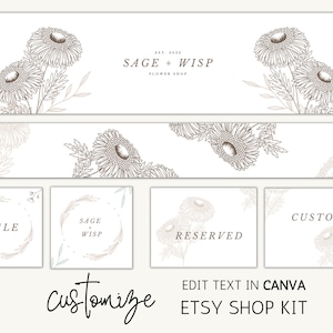 Etsy Boho Floral Shop Kit | Etsy Shop DIY Banner Set | Etsy Branding Kit | Etsy Banner and Icon | Etsy Shop Banner Template