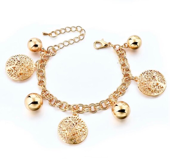 Gold charm bracelets Etsy